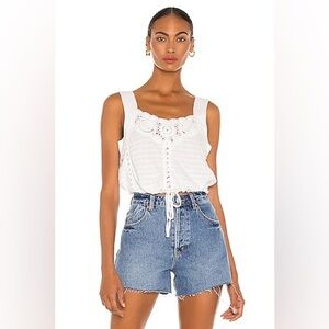 Free people White Lace Trimmed Women's Top
